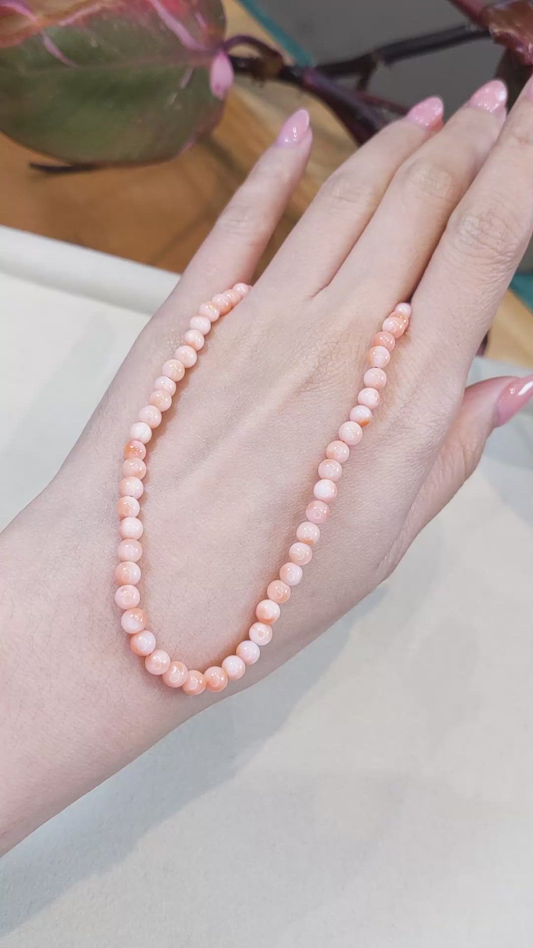 61.91 Ct. Coral Multi Stone Necklace, 18K Yellow Gold Size Video