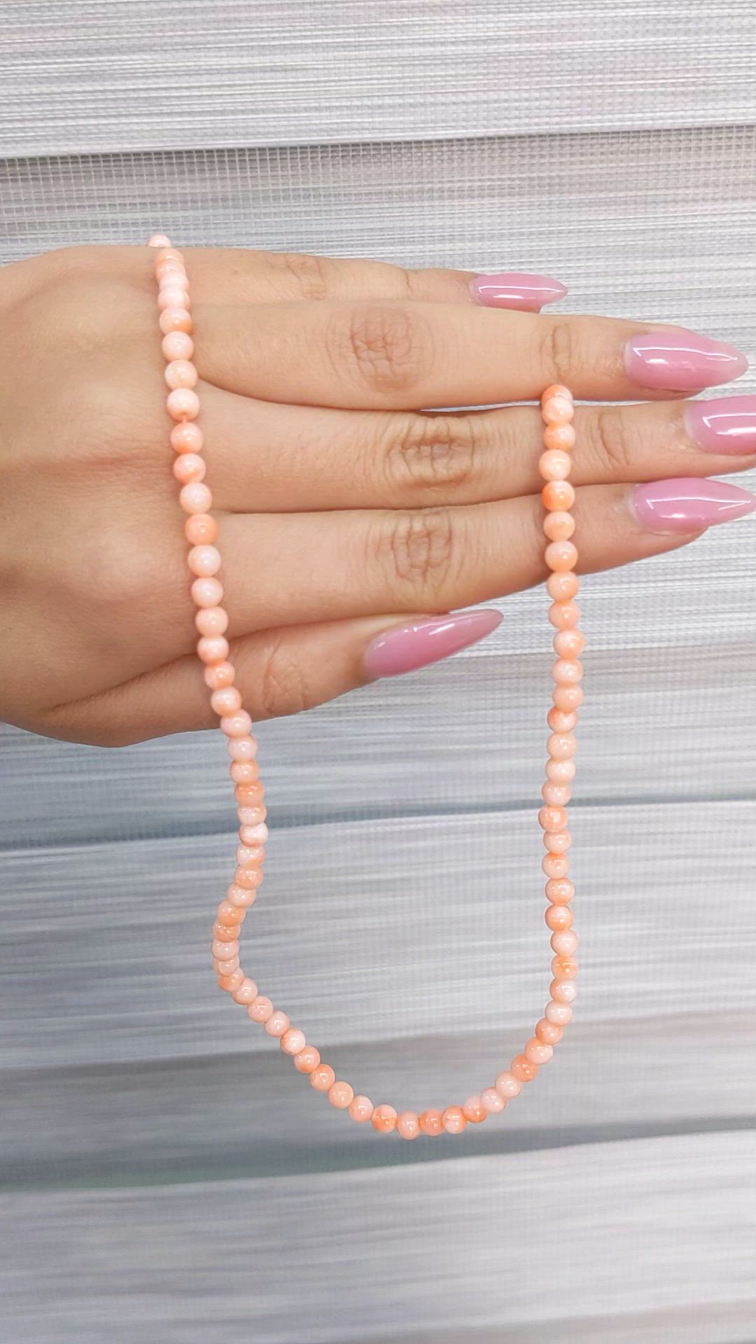 61.29 Ct. Coral Multi Stone Necklace, 18K Yellow Gold Size Video