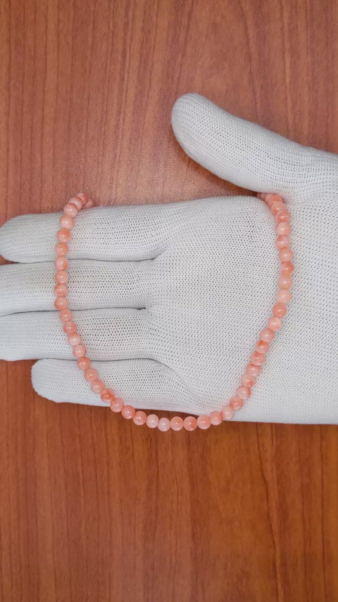 61.29 Ct. Coral Multi Stone Necklace, 18K Yellow Gold Size Video