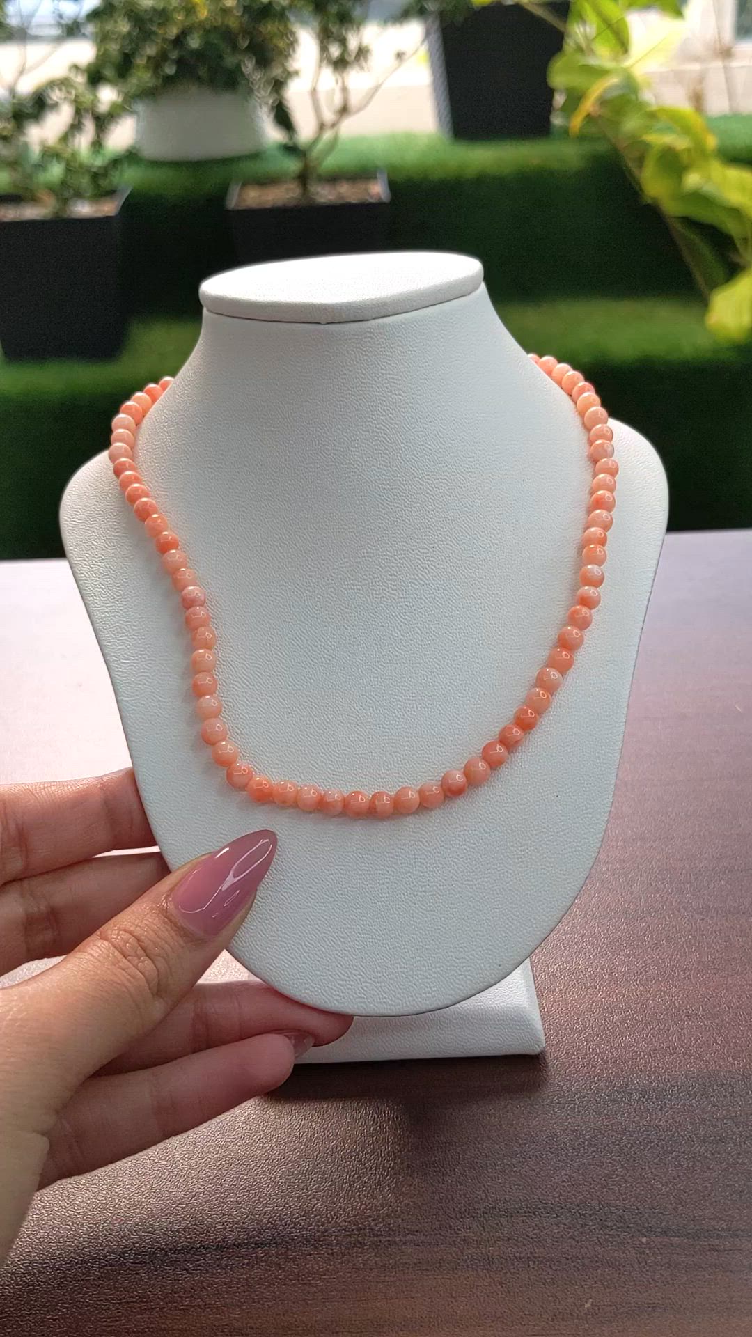 61.29 Ct. Coral Multi Stone Necklace, 18K Yellow Gold Size Video