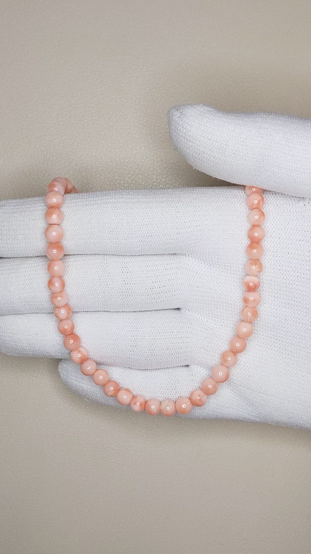 61.06 Ct. Coral Multi Stone Necklace, 18K Yellow Gold Size Video