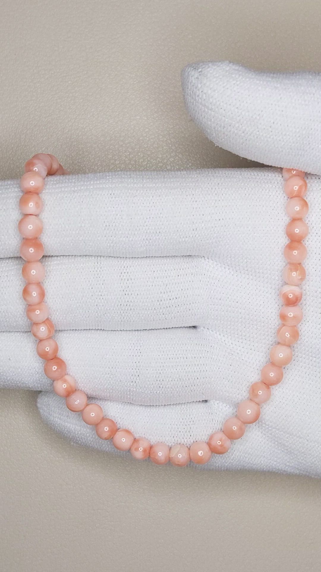 61.06 Ct. Coral Multi Stone Necklace, 18K Yellow Gold Size Video