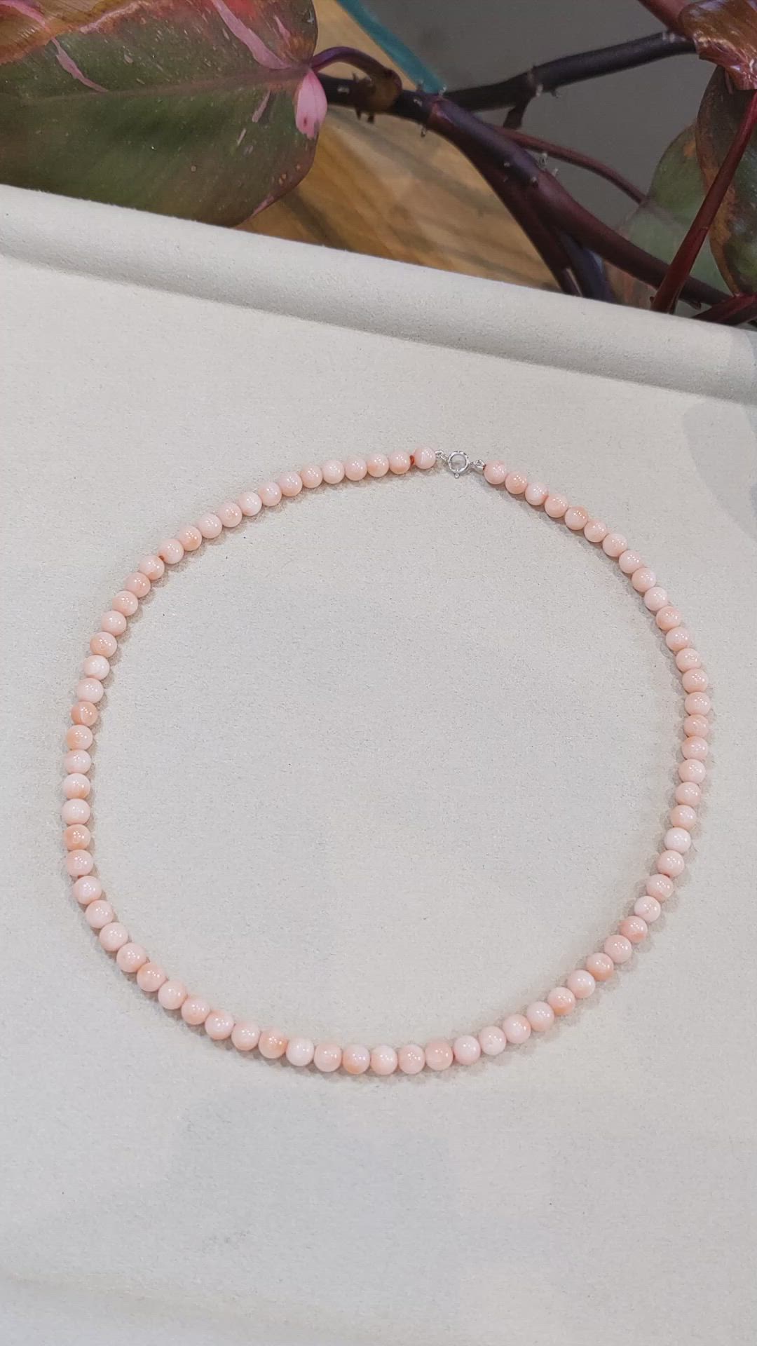 77.86 Ct. Coral Multi Stone Necklace, 18K White Gold Size Video