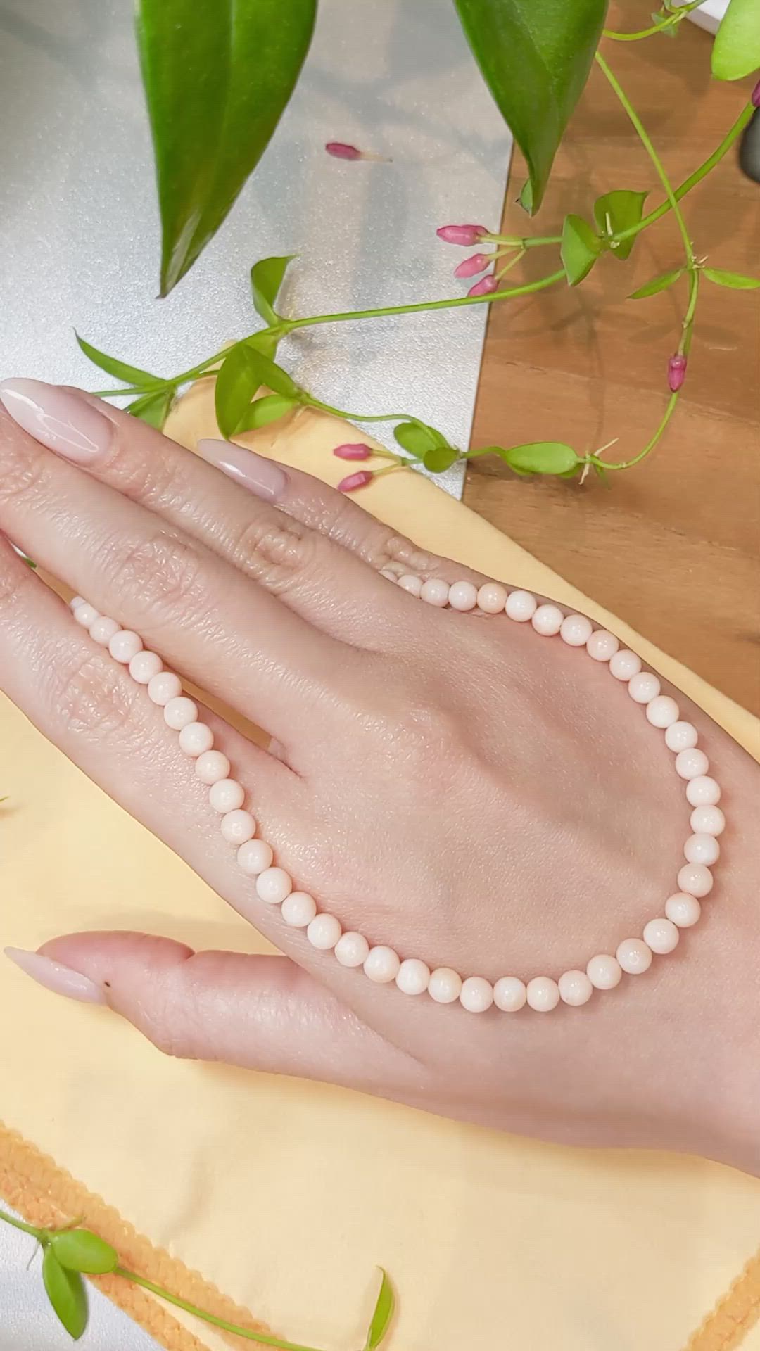 73.29 Ct. Coral Multi Stone Necklace, 18K White Gold Size Video