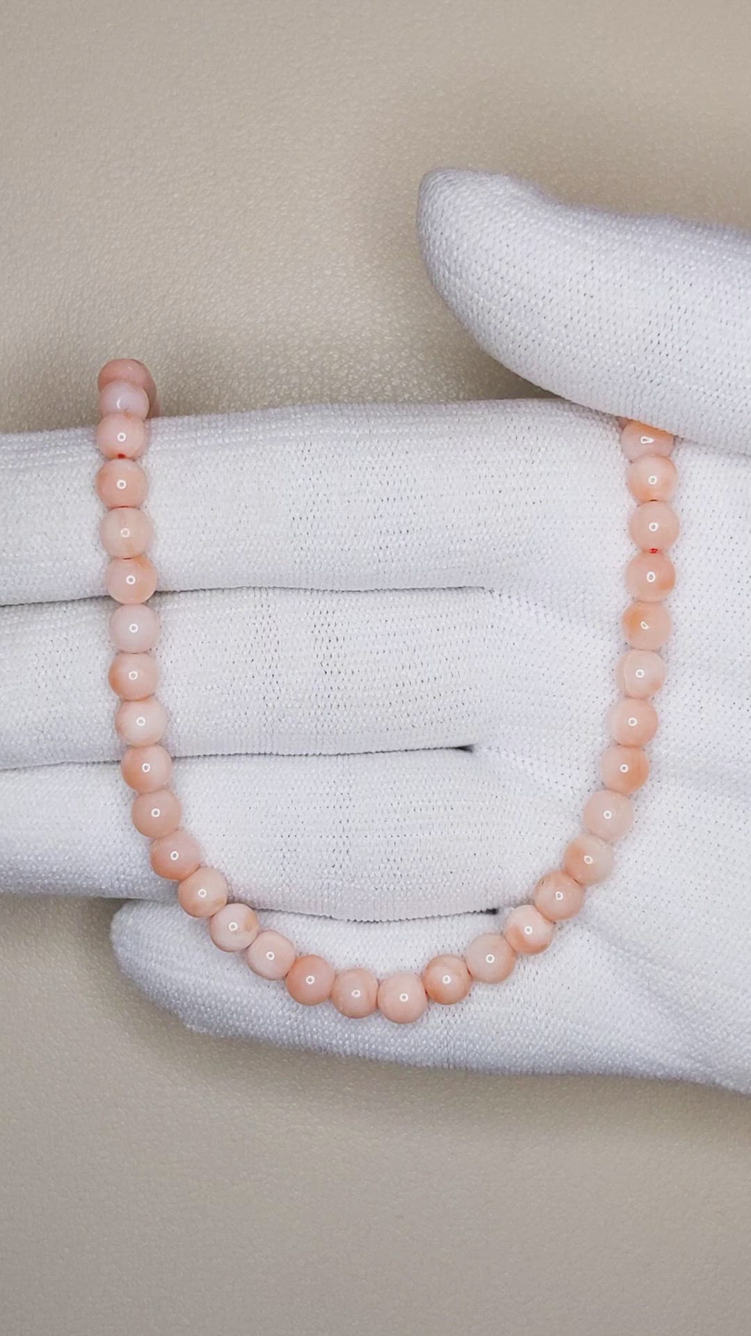 61.00 Ct. Coral Multi Stone Necklace, 18K White Gold Size Video