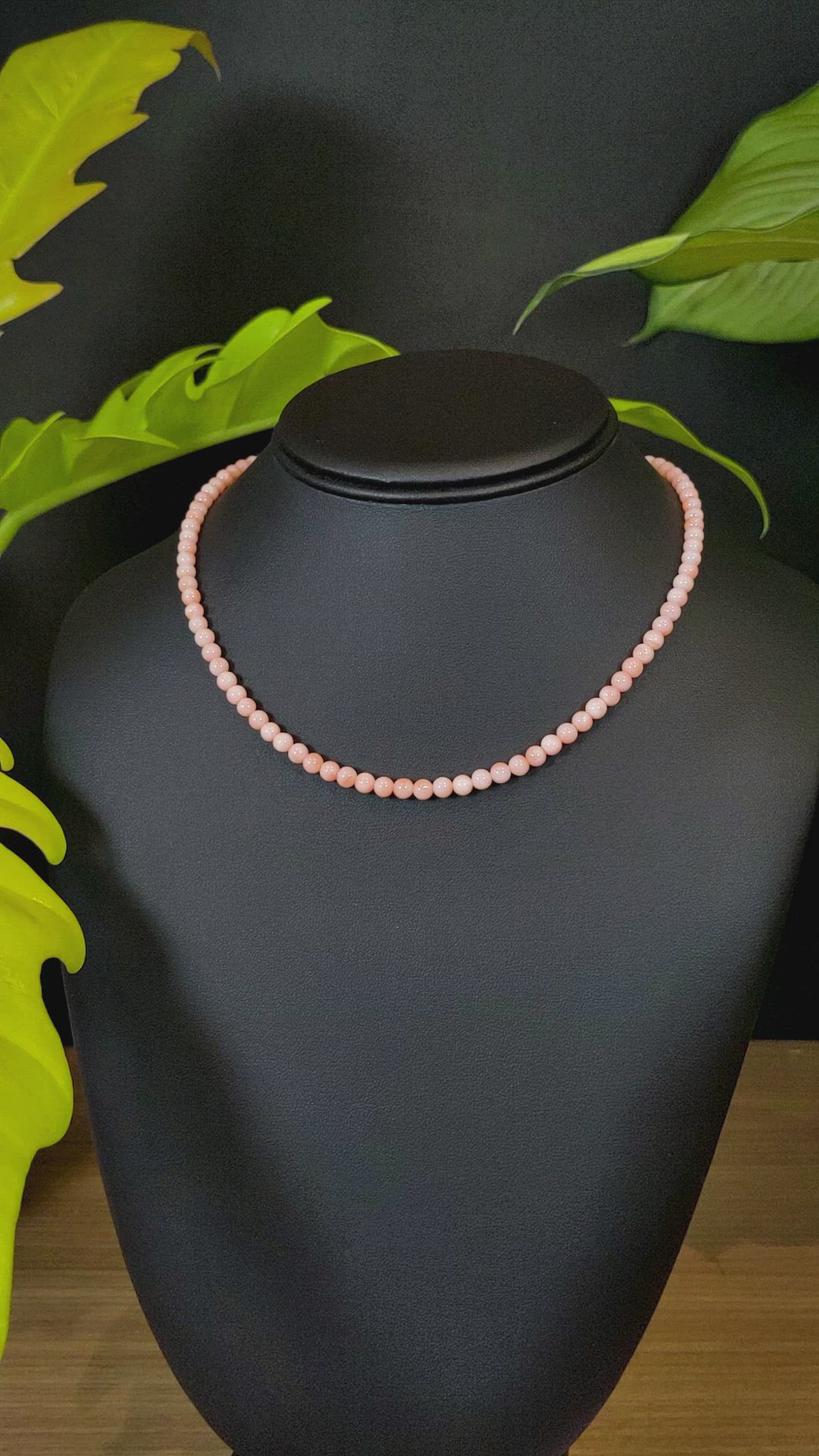 61.00 Ct. Coral Multi Stone Necklace, 18K White Gold Size Video