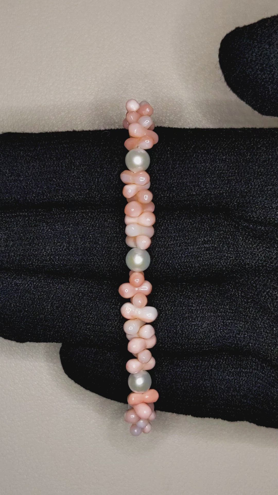 60.20 Ct.Tw. Pearl Tennis/Riviere Bracelet, 18K Yellow Gold Size Video