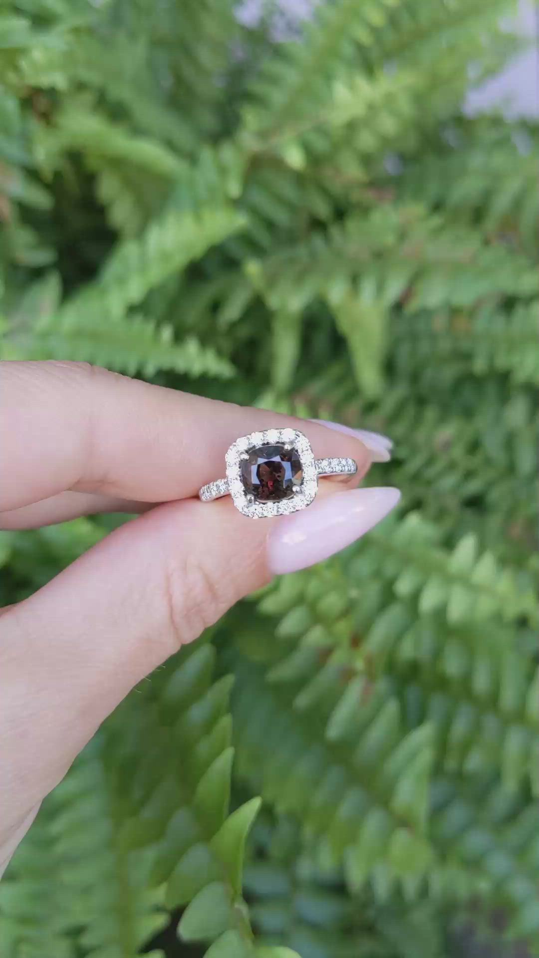 2.26 Ct. Alexandrite Natural Diamond Pave Ring, 14K White Gold Size Video