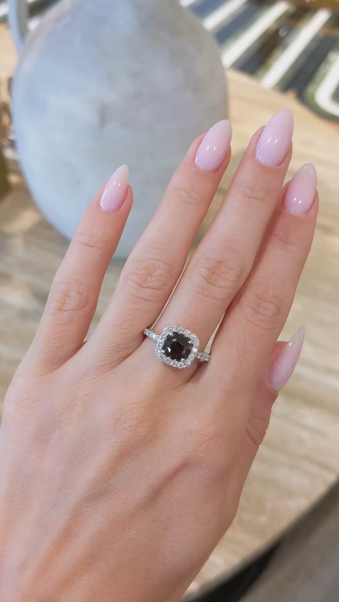 2.26 Ct. Alexandrite Natural Diamond Pave Ring, 14K White Gold Size Video