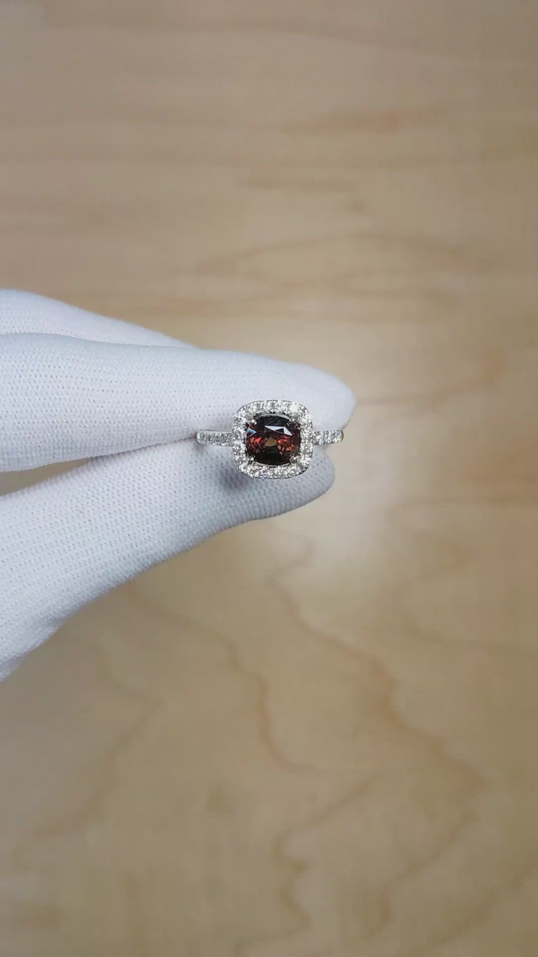 2.26 Ct. Alexandrite Natural Diamond Pave Ring, 14K White Gold Size Video
