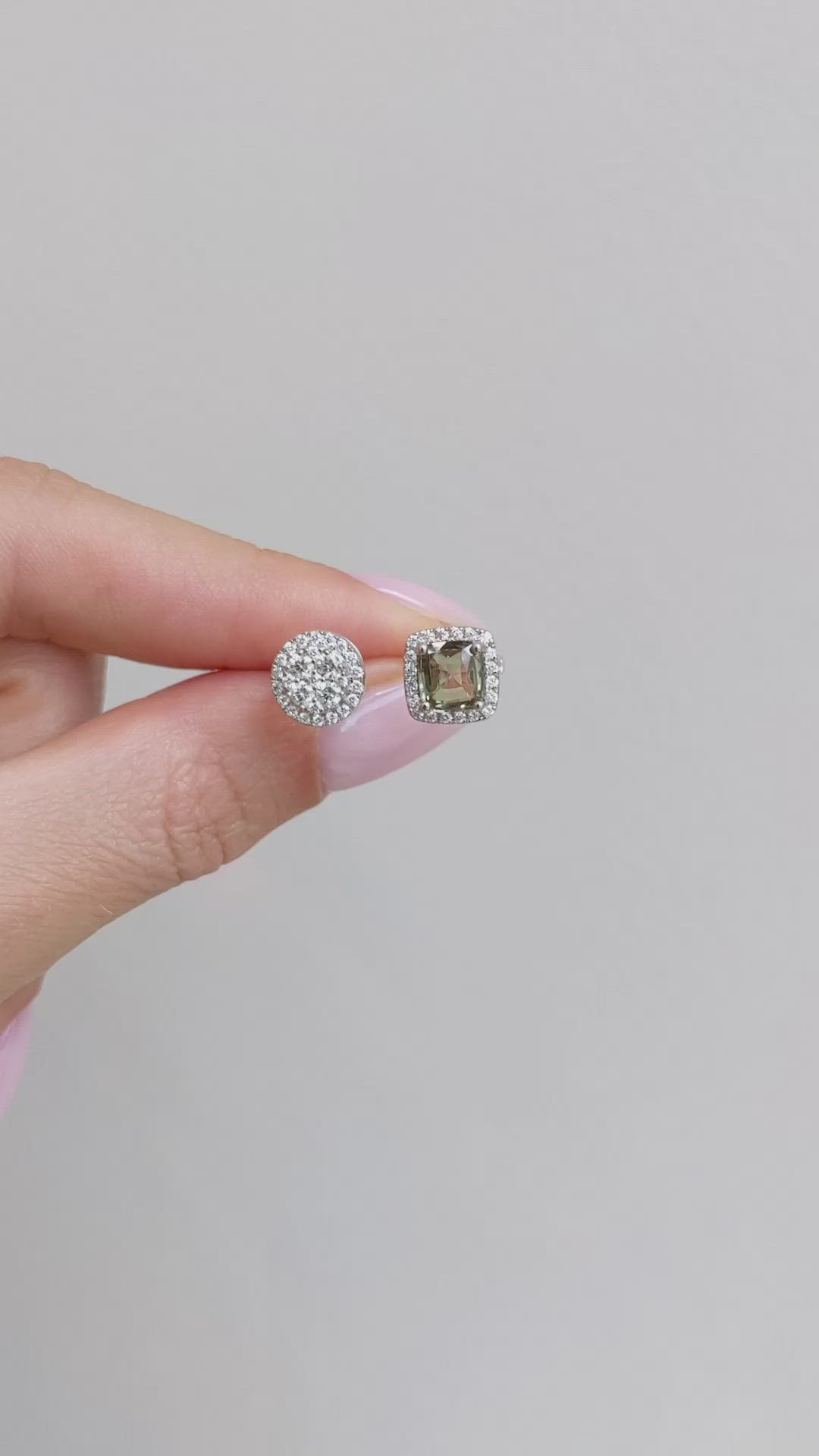 1.03 Ct. Alexandrite Natural Diamond Pave Ring, 18K White Gold Size Video