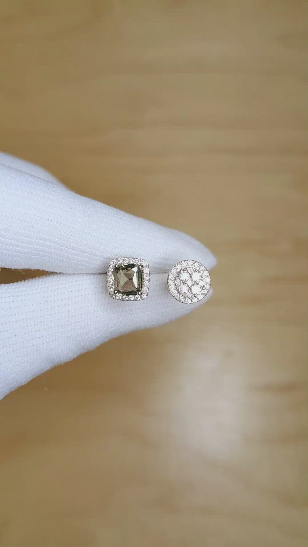 1.03 Ct. Alexandrite Natural Diamond Pave Ring, 18K White Gold Size Video