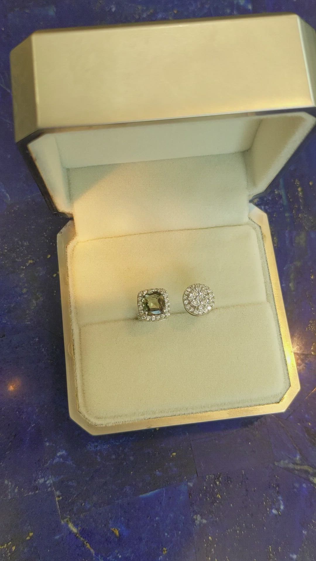 1.03 Ct. Alexandrite Natural Diamond Pave Ring, 18K White Gold Size Video