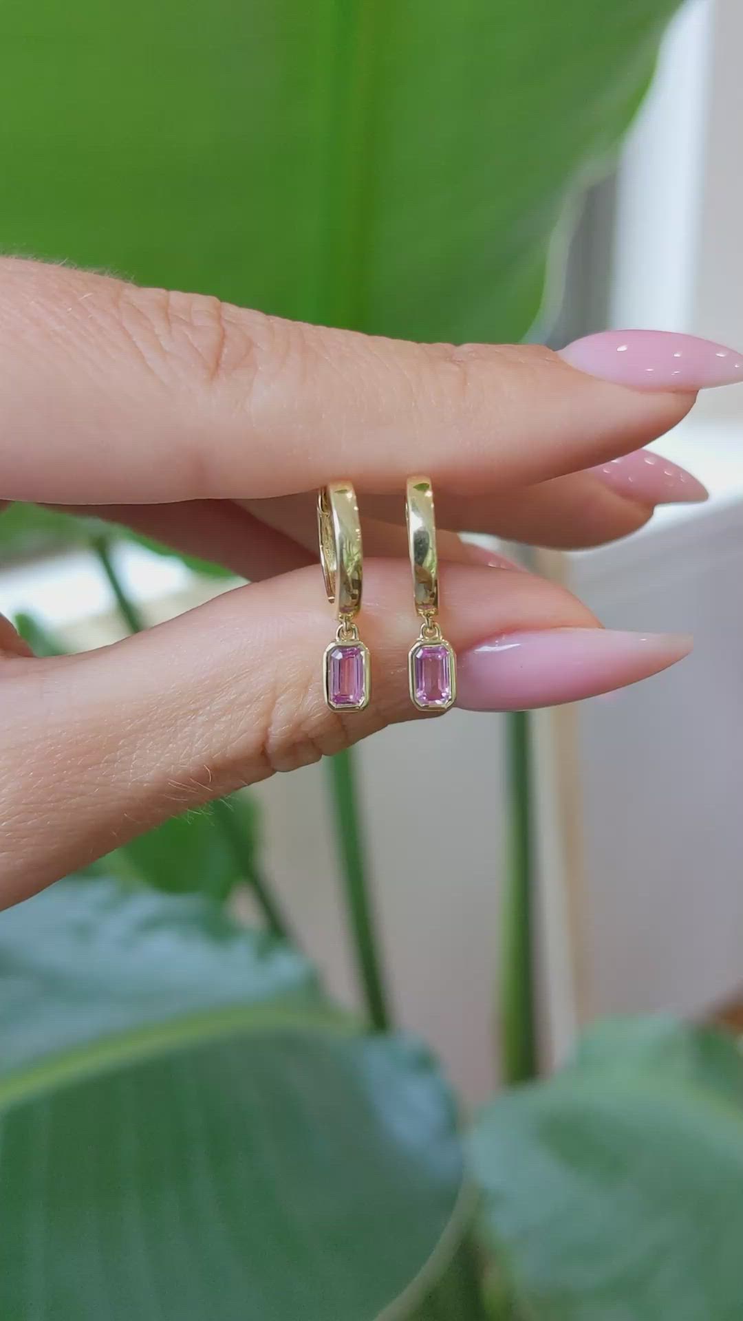 0.63 Ct.Tw. Tourmaline Bezel Earrings, 14K Yellow Gold Size Video