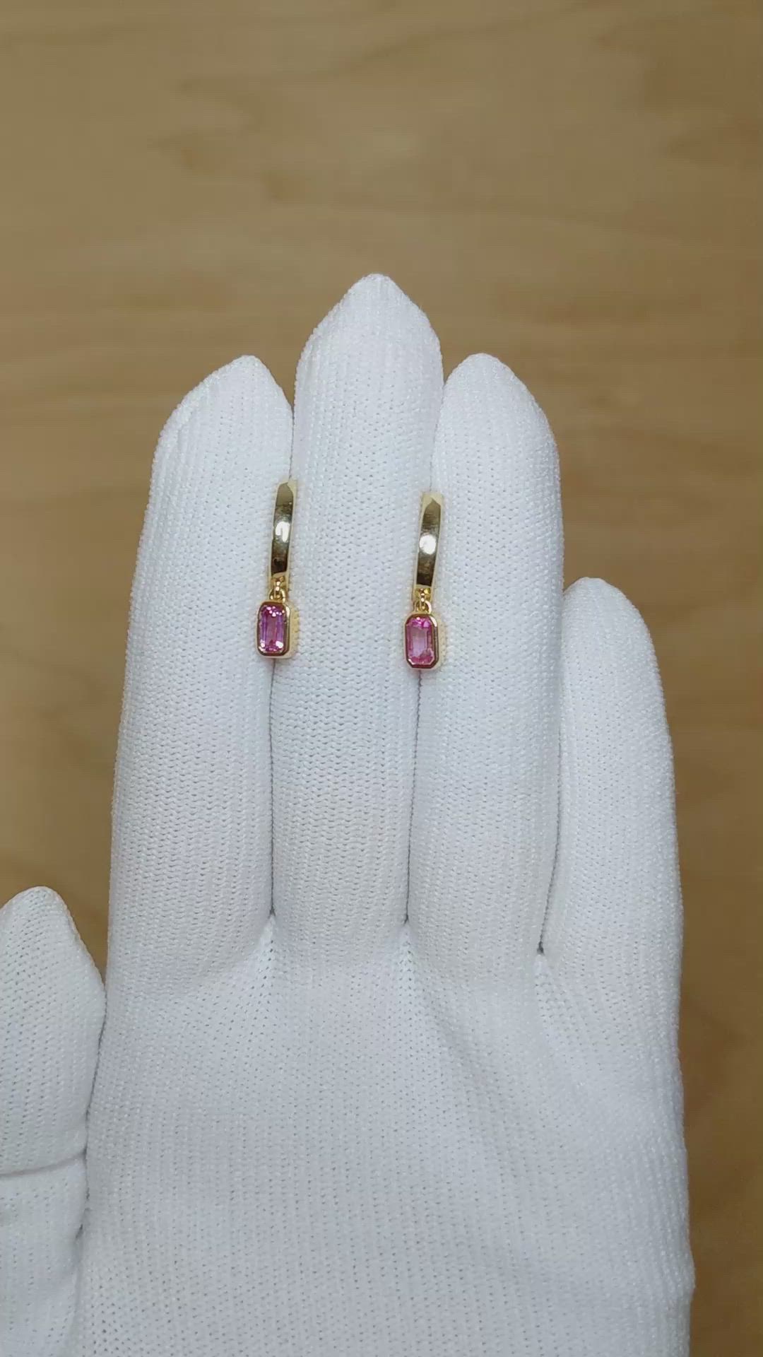0.63 Ct.Tw. Tourmaline Bezel Earrings, 14K Yellow Gold Size Video