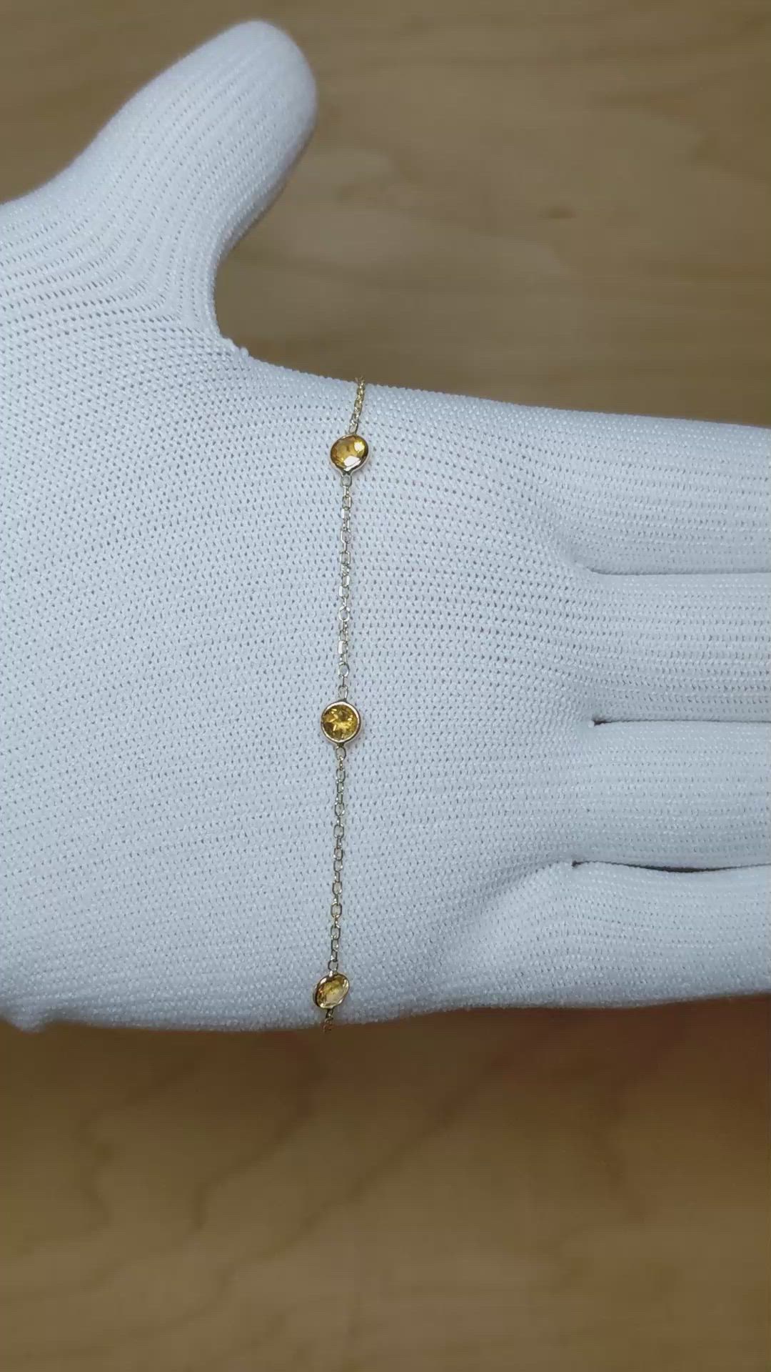1.25 Ct.Tw. Citrine Tennis/Line Bracelet, 14K Yellow Gold Size Video