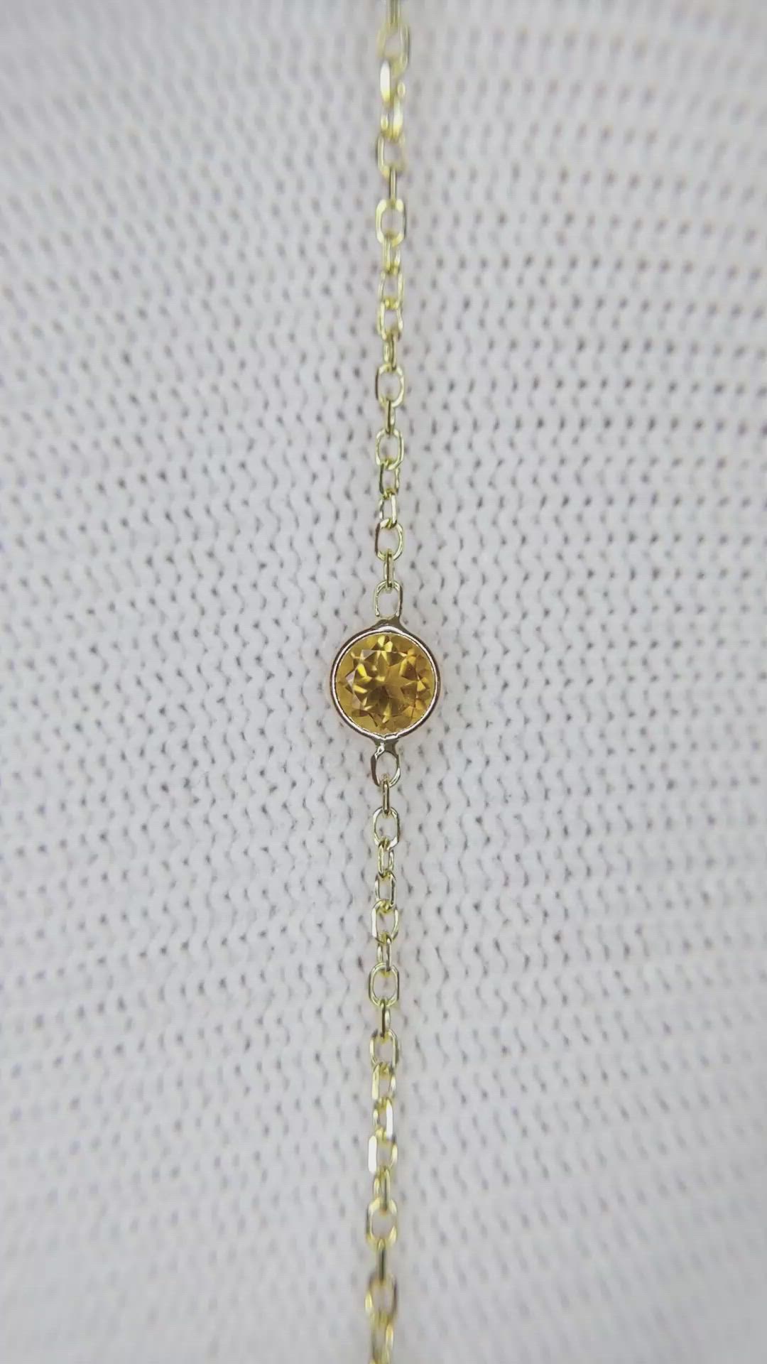 1.25 Ct.Tw. Citrine Tennis/Line Bracelet, 14K Yellow Gold Size Video