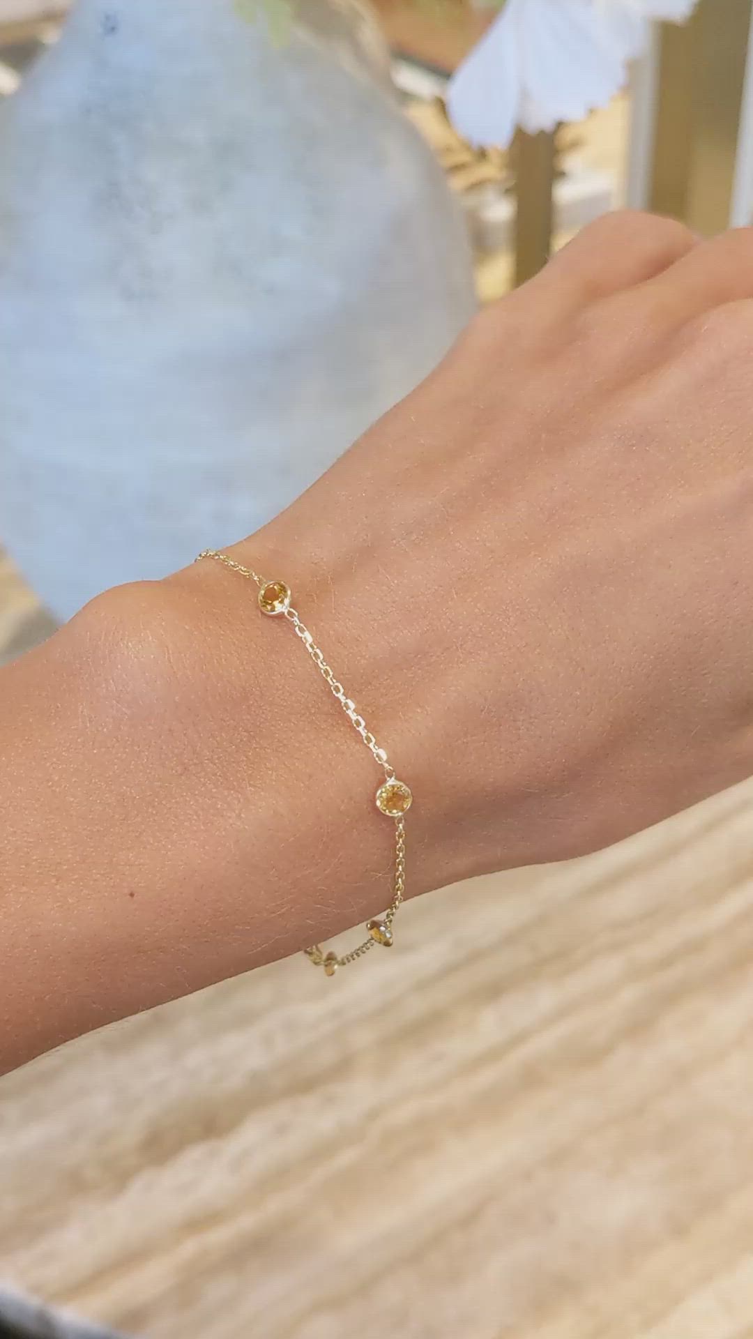 1.25 Ct.Tw. Citrine Tennis/Line Bracelet, 14K Yellow Gold Size Video