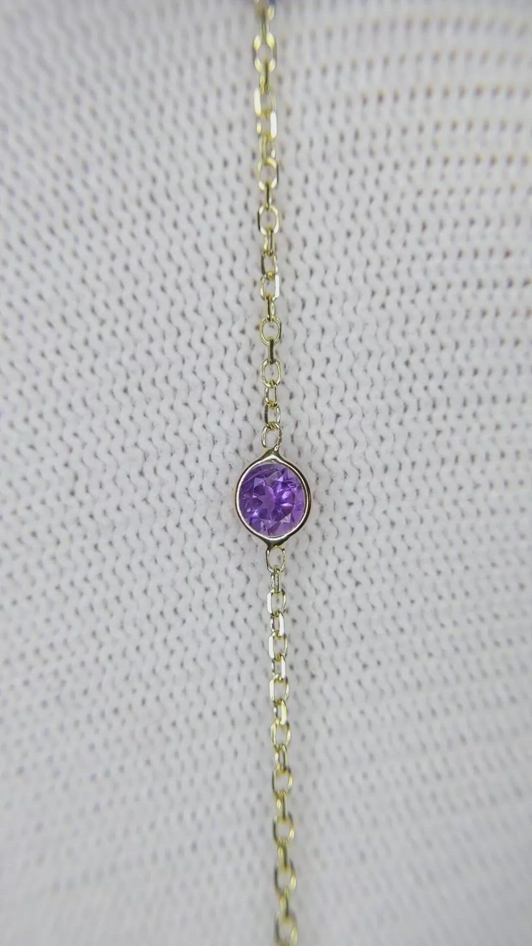 1.25 Ct.Tw. Amethyst Tennis/Line Bracelet, 14K Yellow Gold Size Video