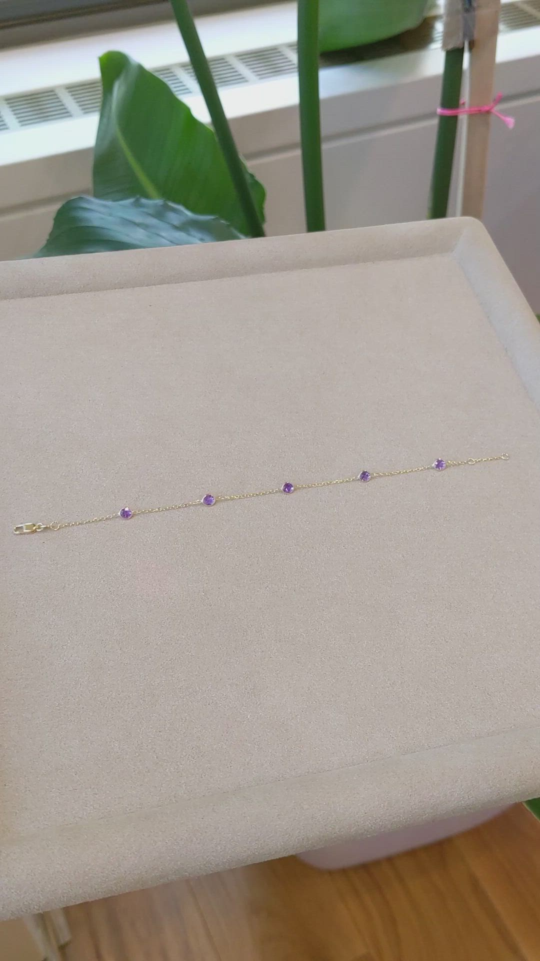 1.25 Ct.Tw. Amethyst Tennis/Line Bracelet, 14K Yellow Gold Size Video