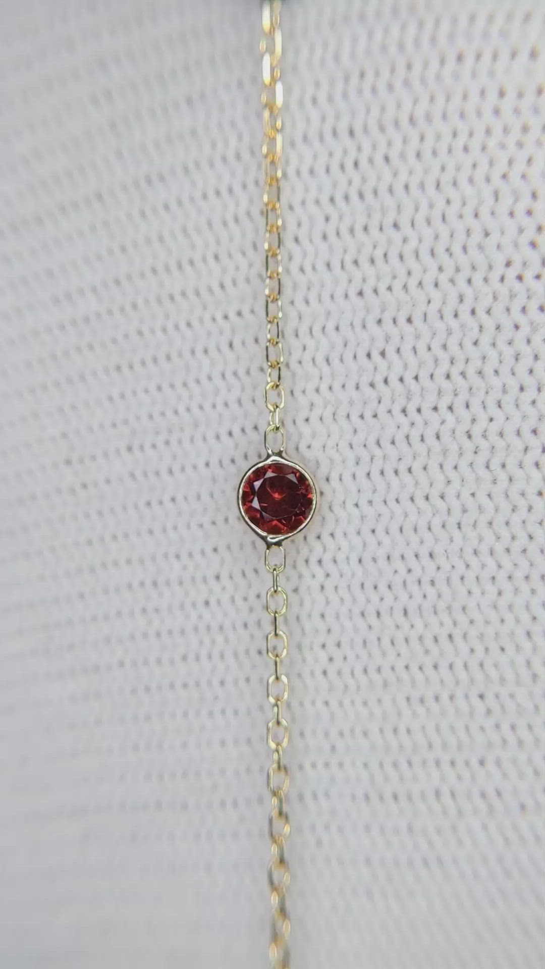 1.75 Ct.Tw. Garnet Tennis/Line Bracelet, 14K Yellow Gold Size Video