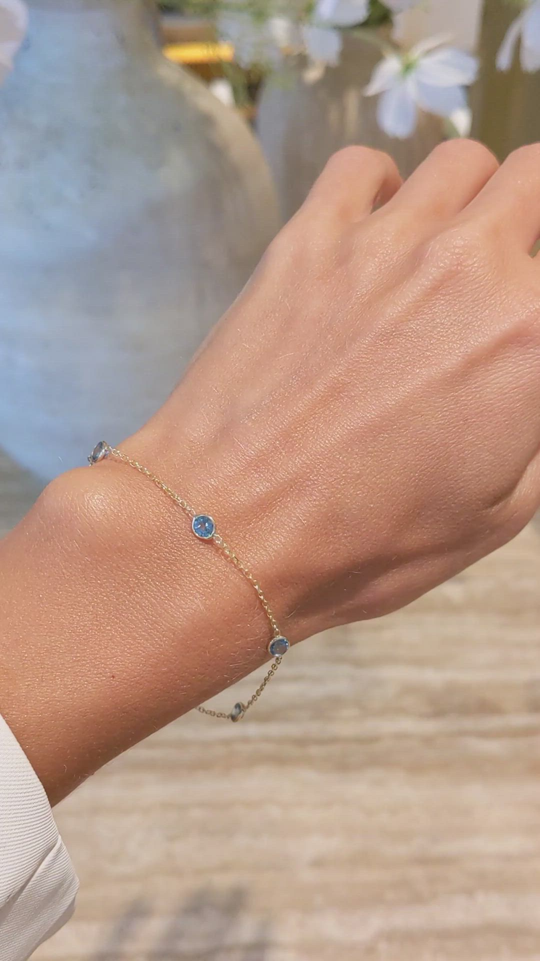 1.50 Ct.Tw. Topaz Tennis/Line Bracelet, 14K Yellow Gold Size Video