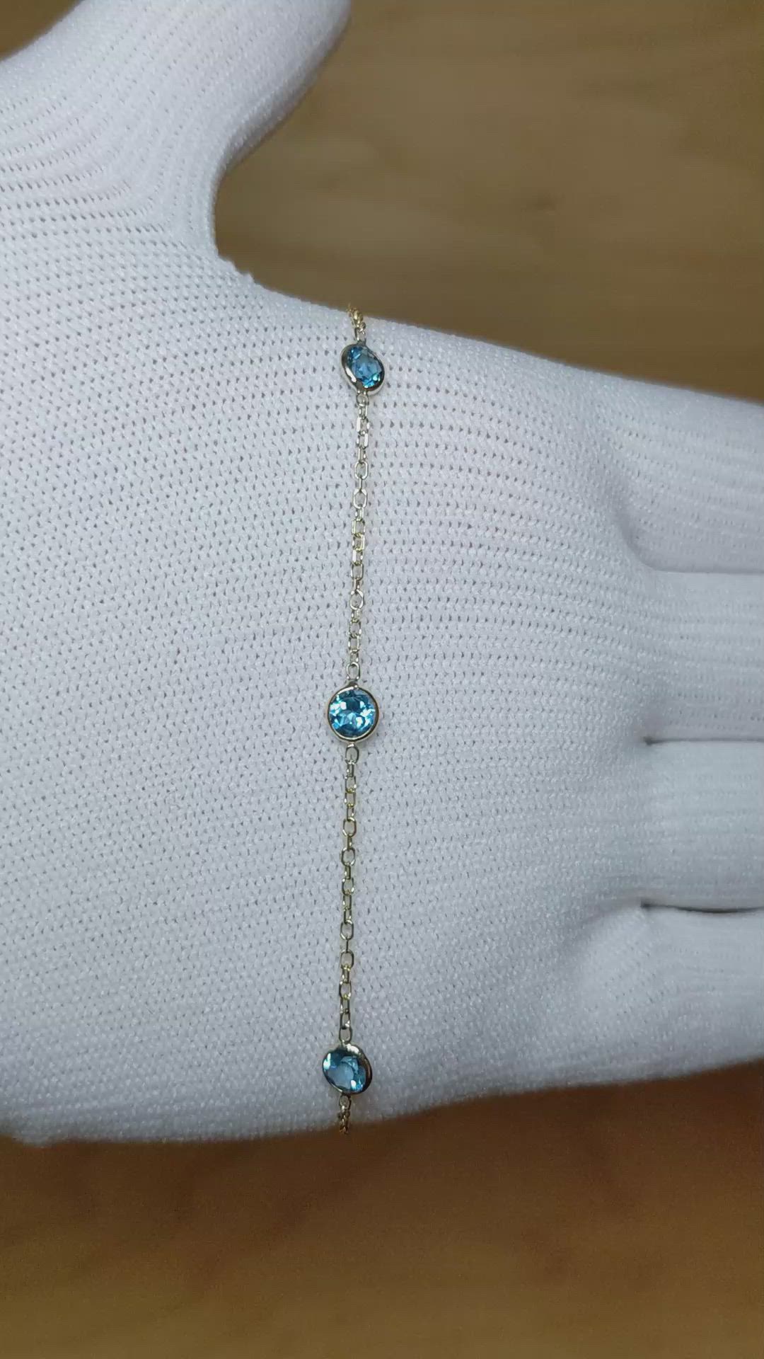 1.50 Ct.Tw. Topaz Tennis/Line Bracelet, 14K Yellow Gold Size Video