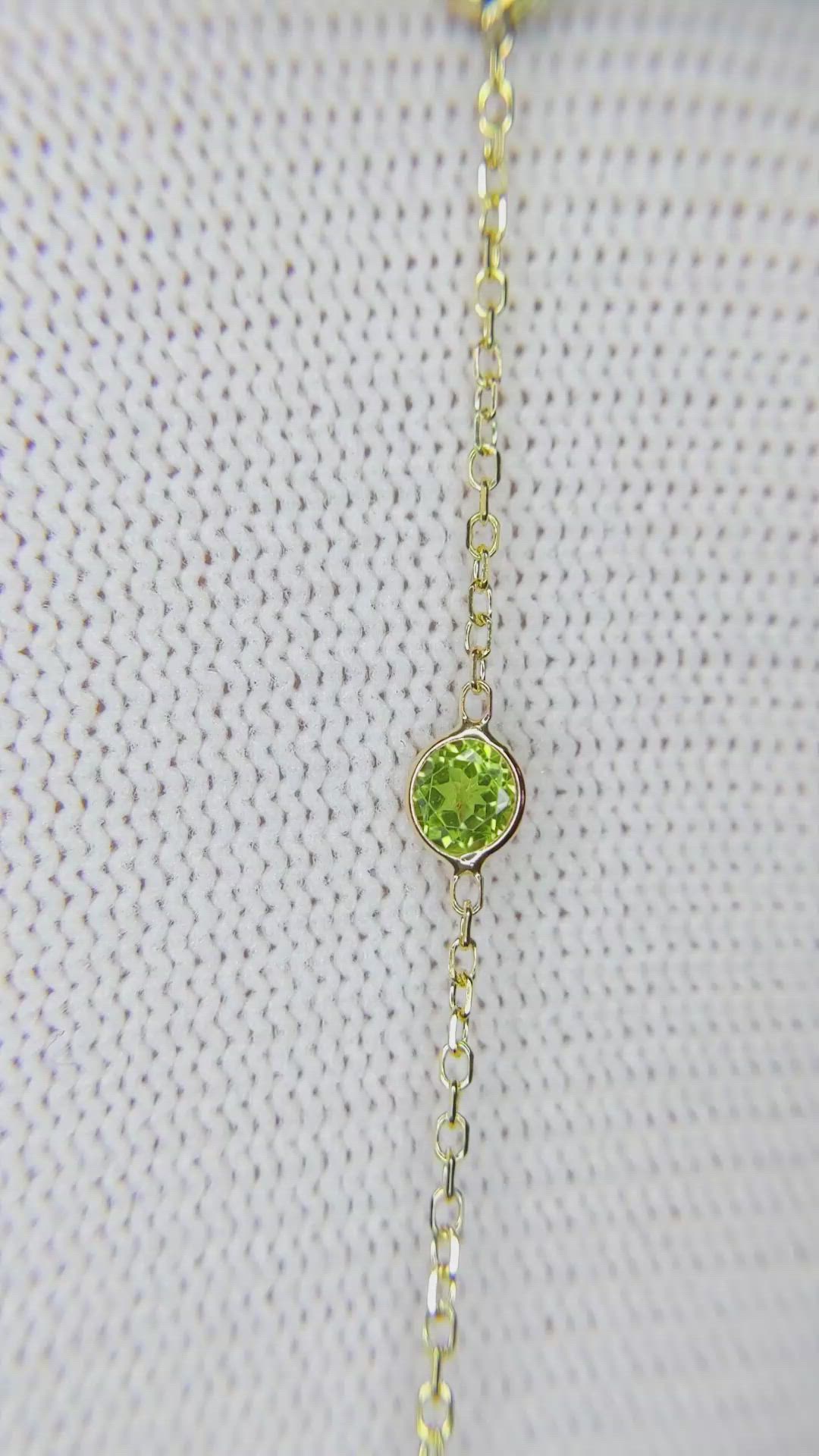 1.50 Ct.Tw. Peridot Tennis/Line Bracelet, 14K Yellow Gold Size Video