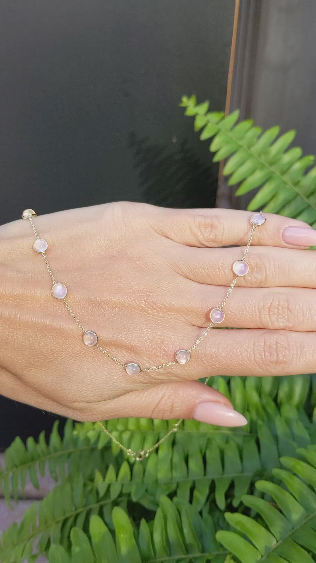 10.05 Ct. Moonstone Bezel Necklace, 14K Yellow Gold Size Video