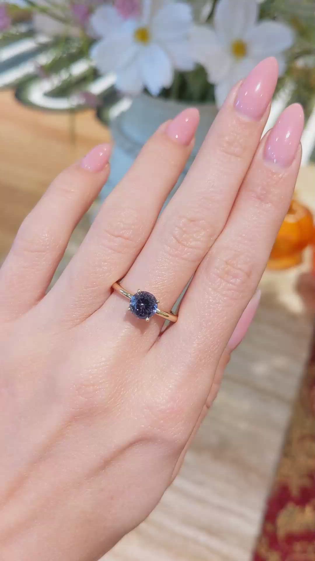 1.59 Ct. Spinel Pave Ring, 14K Yellow Gold Size Video