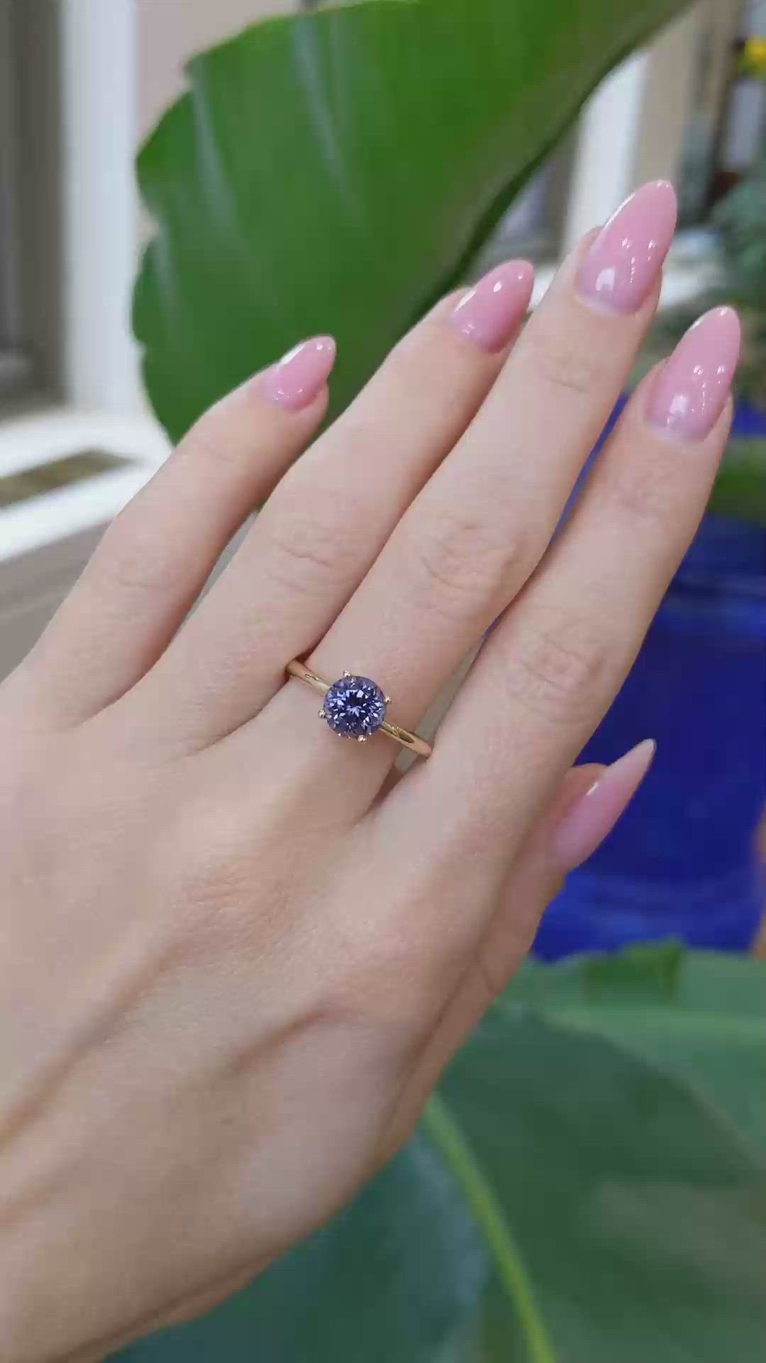 1.59 Ct. Spinel Pave Ring, 14K Yellow Gold Size Video