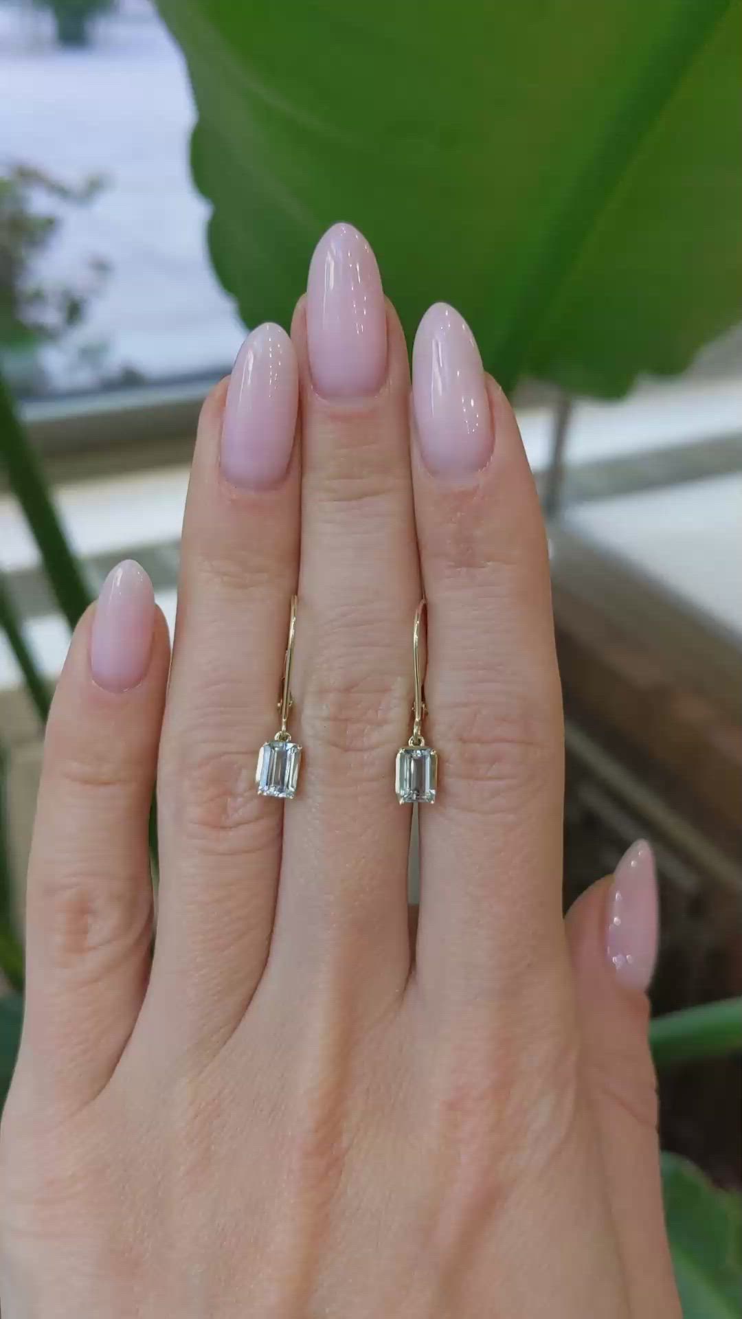 1.00 Ct.Tw. Aquamarine Drops Earrings, 14K Yellow Gold Size Video