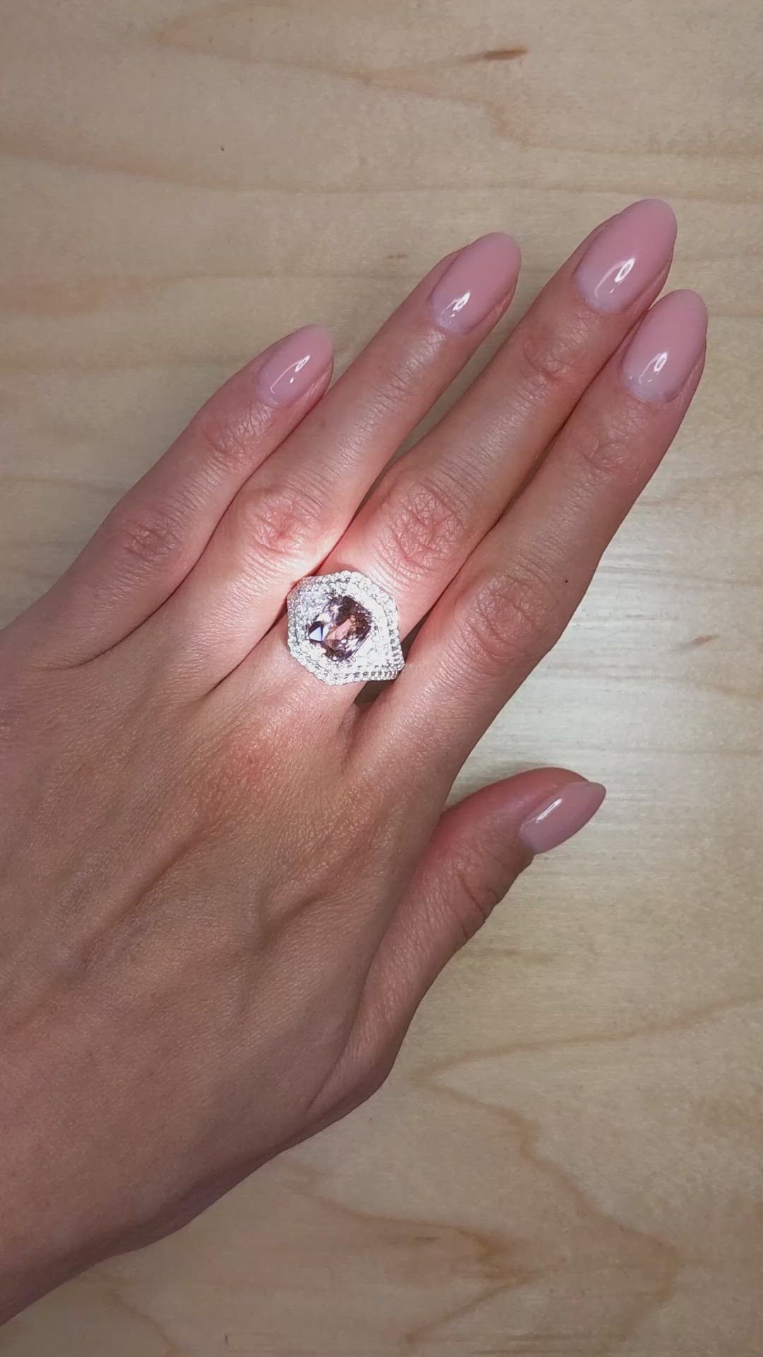 3.04 Ct. Alexandrite Natural Diamond Three Stone Ring, 18K White Gold Size Video