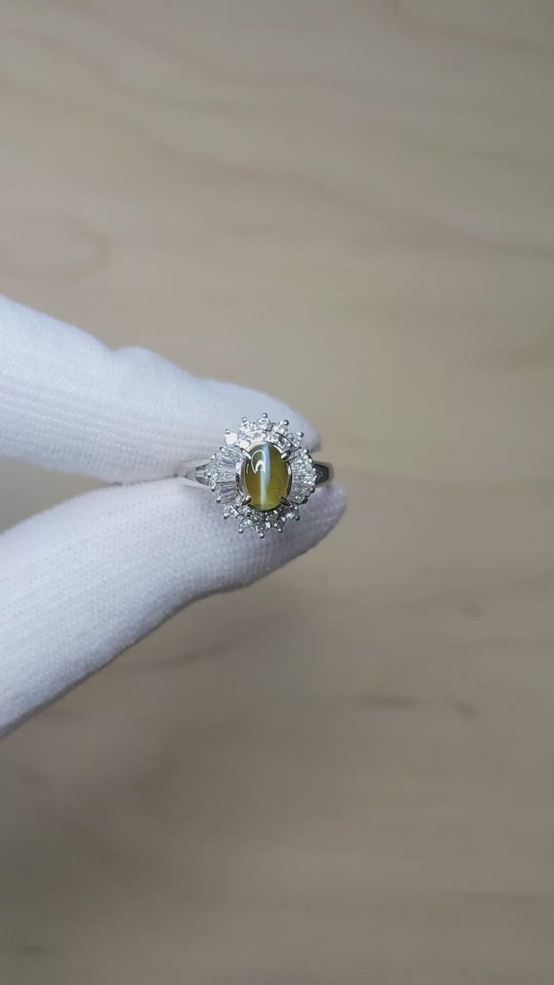 0.80 Ct. Alexandrite and Natural Diamond Pave Ring, Platinum 950 Size Video