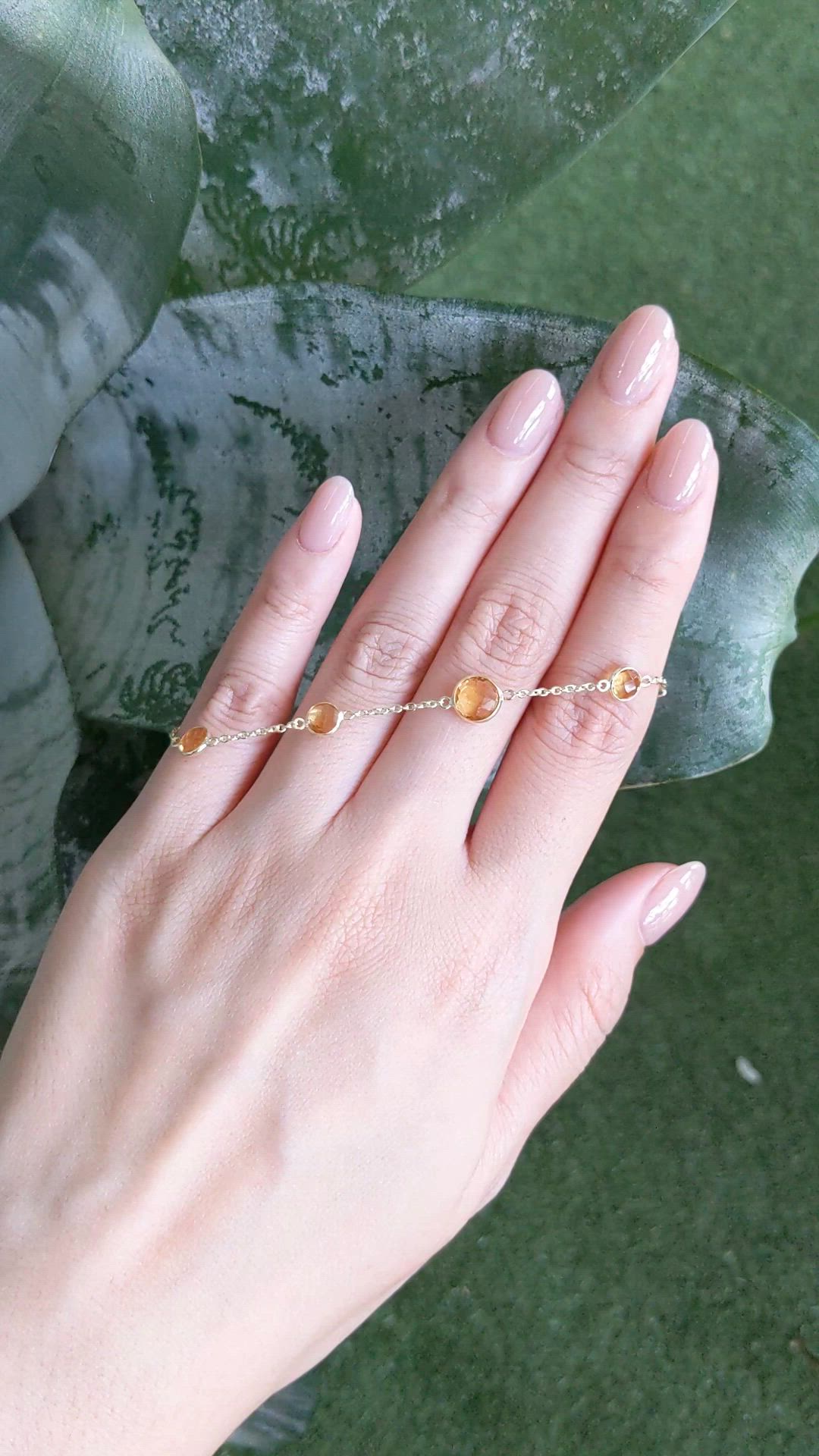3.13&nbsp;Ct.Tw.Total Carat Weight Orangish Yellow Citrine Bezel Bracelet, 10K Yellow Gold Size Video
