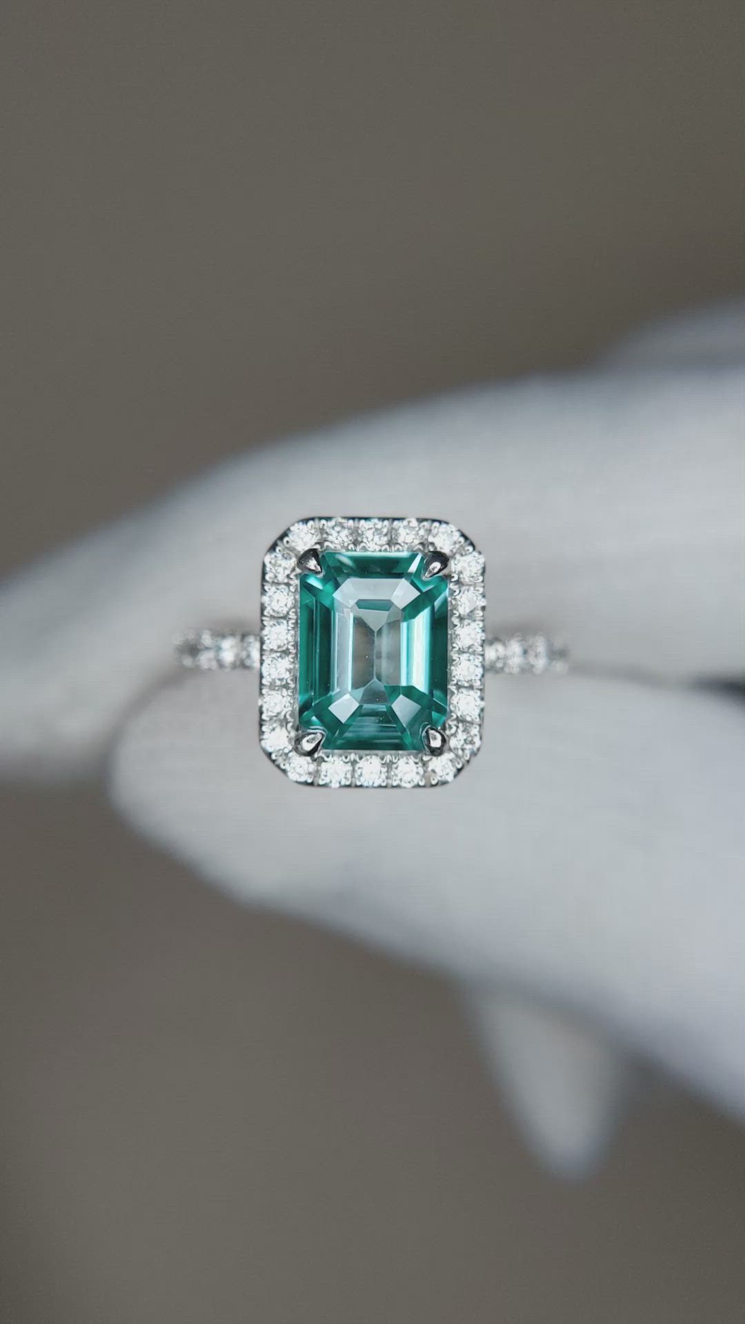 1.93 Ct. Blue Zircon and Natural Diamond Pave Ring, Platinum 950 Size Video