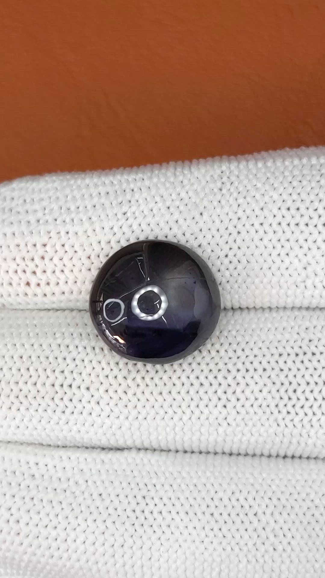 13.86 Ct. Purplish Blue Cabochon Star Spinel from Ceylon (Sri Lanka) Size Video