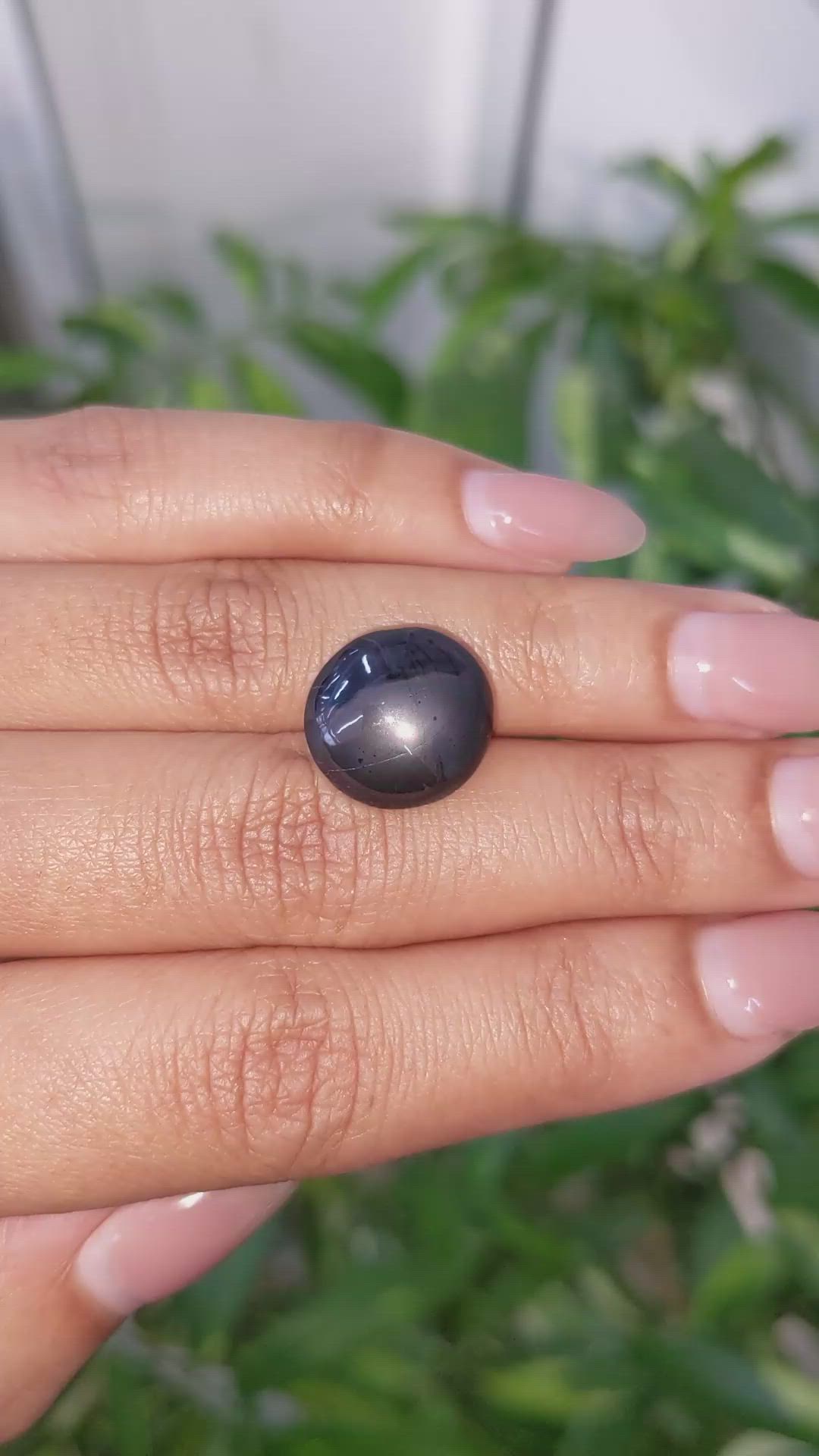 13.86 Ct. Purplish Blue Cabochon Star Spinel from Ceylon (Sri Lanka) Size Video
