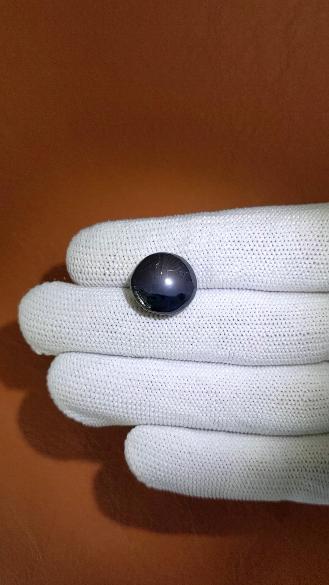 13.86 Ct. Purplish Blue Cabochon Star Spinel from Ceylon (Sri Lanka) Size Video